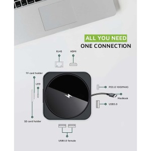 هاب و پایه شارژ بی سیم گرین لاین مدل 9in1 HUB Docking Station GN9IN1HUBBK